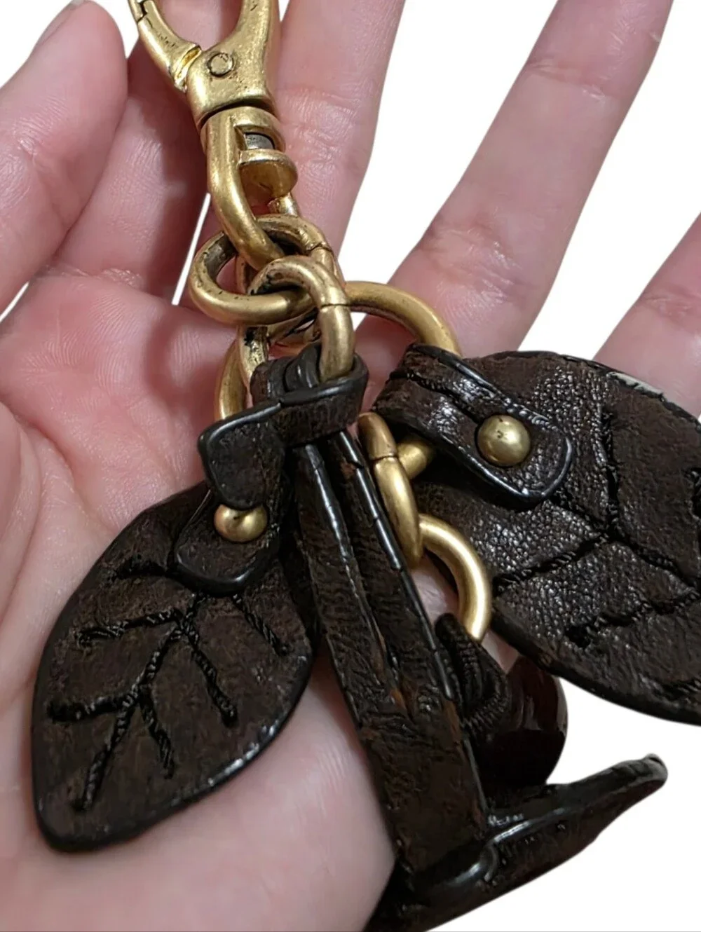 Juicy Couture vintage keychain with keyring holder and cherry/leaf charms